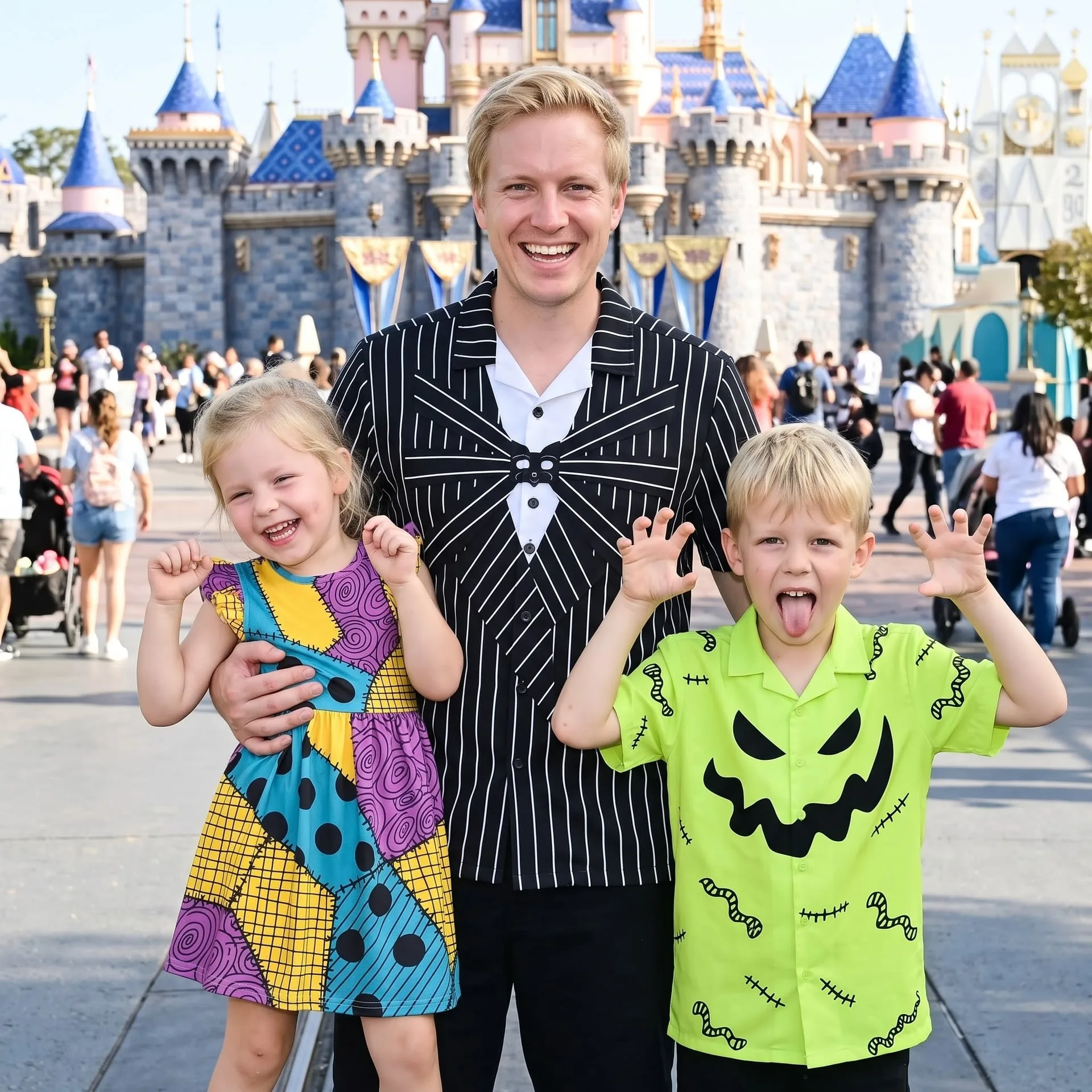Nightmare Before Christmas Family Matching Outfit, Sally Inspired Tennis Dress, Oogie Boogie & Jack Skellington Hawaiian Shirts, Halloween Theme Park Vacation Clothing, Mom Dad Kids Matching Outfit - Image 2