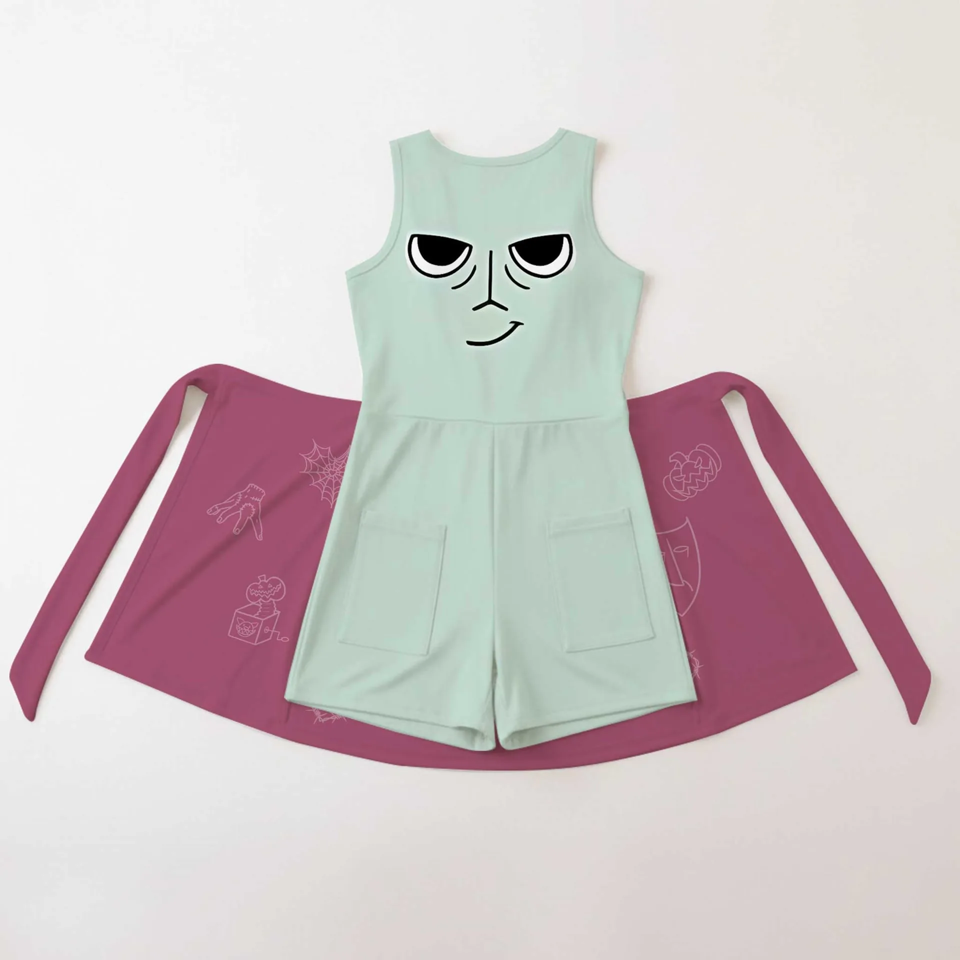 Mommy and Me Matching Outfit, Halloween Tennis Dress Set, Mother Daughter Matching Dresses, Spooky Face Costume Dress, Theme Park Vacation Outfit - Image 2
