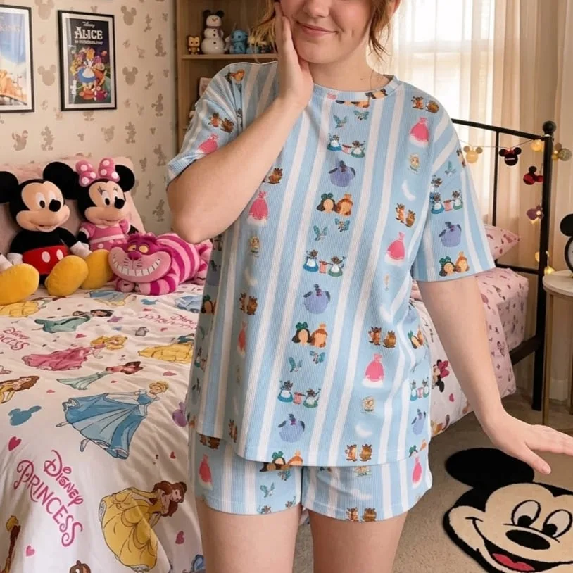 Princess Fairytale Loungewear Set, Matching Sleepwear Princess Waffle Set - Image 4