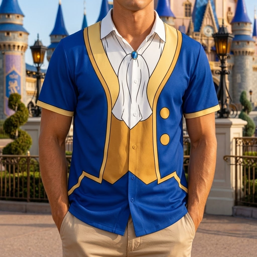 Beauty and the Beast Inspired Couples Matching Outfit, Prince and Belle Tennis Dress, Fairytale Disney Park Outfit, Romantic Vacation Gift for Him and Her - Image 3
