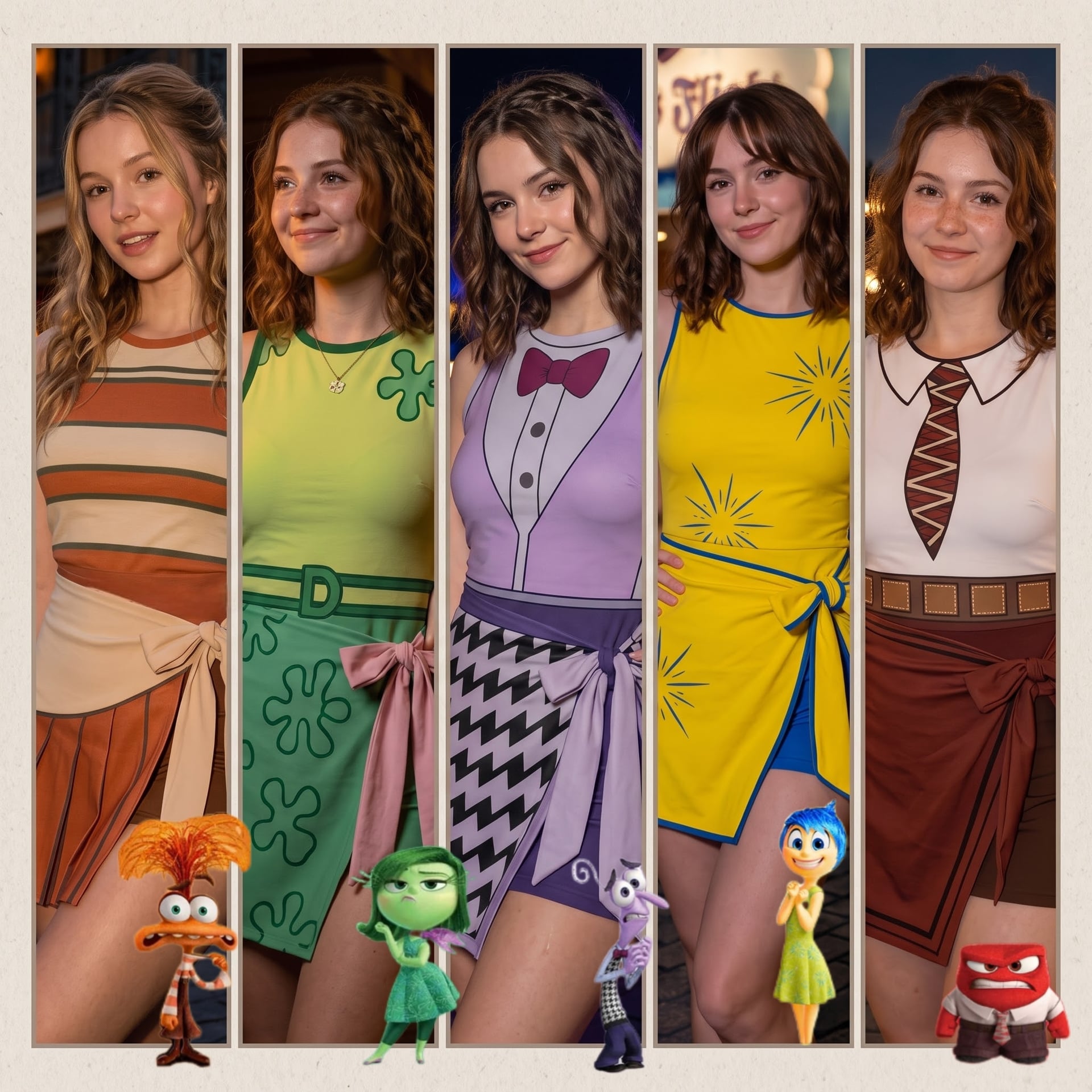 Inside Out Inspired Tennis Dress Skirt, Joy Disgust Sadness Anxiety Embarrassment Outfit, Emotion Character Costume Style, Theme Park Vacation Gift for Women - Image 8