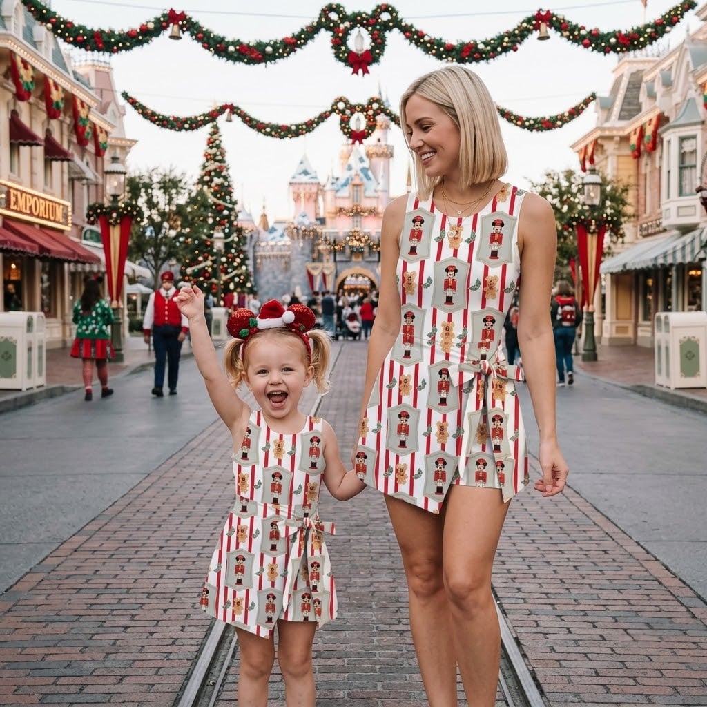 Christmas Nutcracker Inspired Tennis Dress Skirt, Mother Daughter Matching Outfit, Holiday Toy Soldier Gingerbread Costume Style, Christmas Theme Park Gift