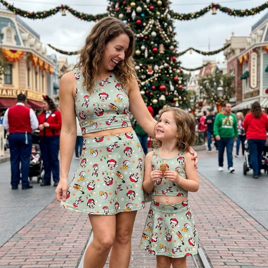 Christmas Mickey Inspired Tennis Dress Skirt, Cute Holiday Character Print Outfit, Festive Disney Christmas Vacation Gift for Women Girls - Image 5