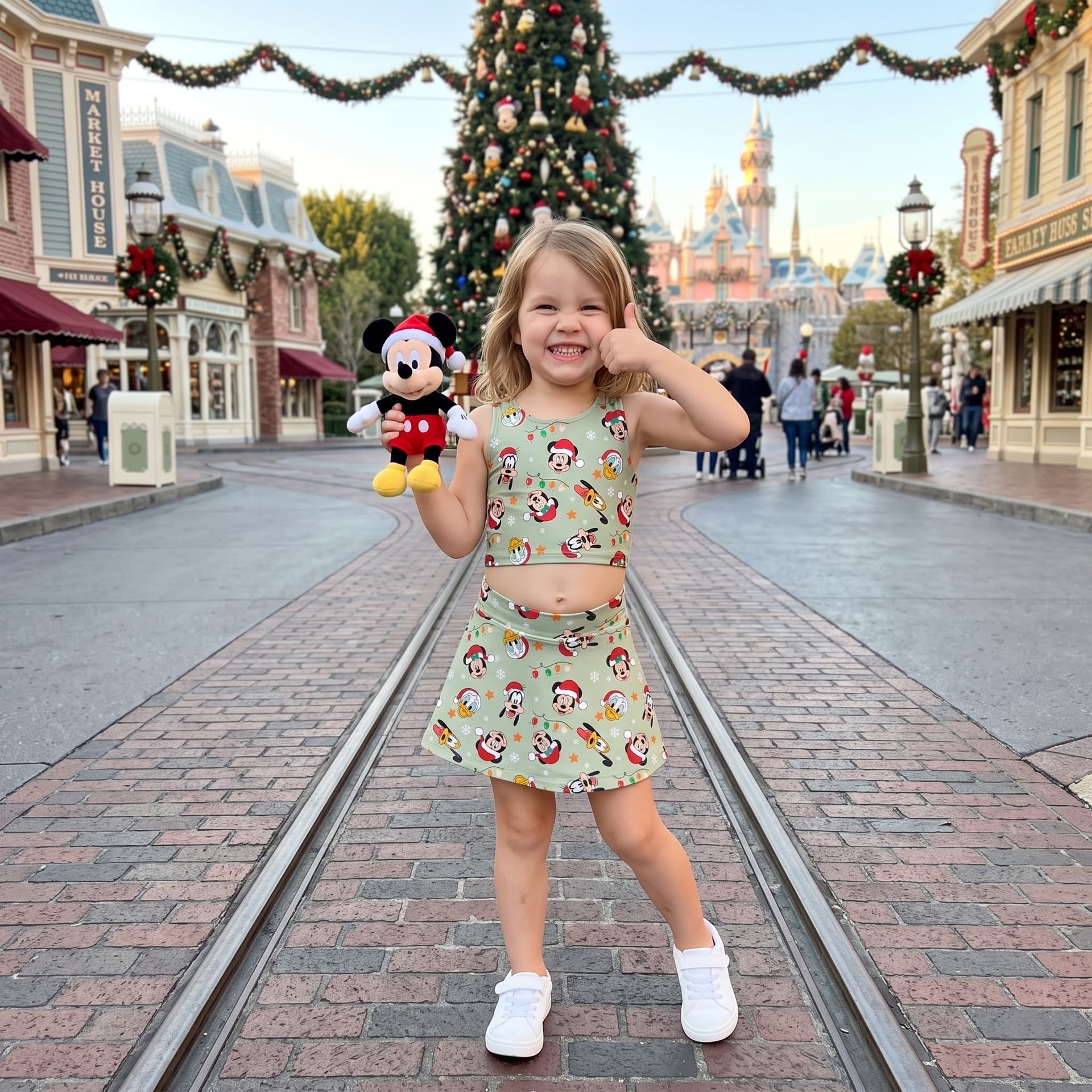 Christmas Mickey Inspired Tennis Dress Skirt, Cute Holiday Character Print Outfit, Festive Disney Christmas Vacation Gift for Women Girls - Image 2