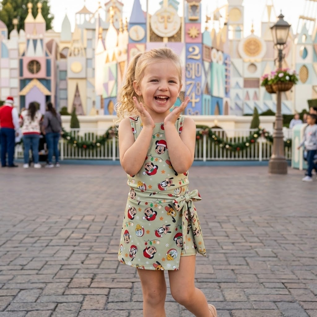 Christmas Mickey Inspired Tennis Dress Skirt, Mother Daughter Matching Outfit, Cute Holiday Character Print Dress, Disney Christmas Vacation Gift for Women Girls - Image 3
