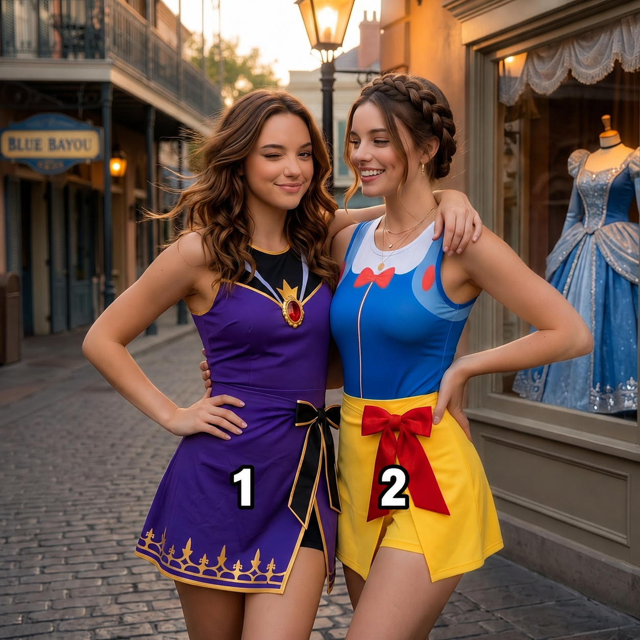 Princess Purple Tennis Dress, Snow White Bow Skort Dress, Fairy Tale Character Outfit, Theme Park Vacation Dress, Cute Summer Princess Clothing - Image 7