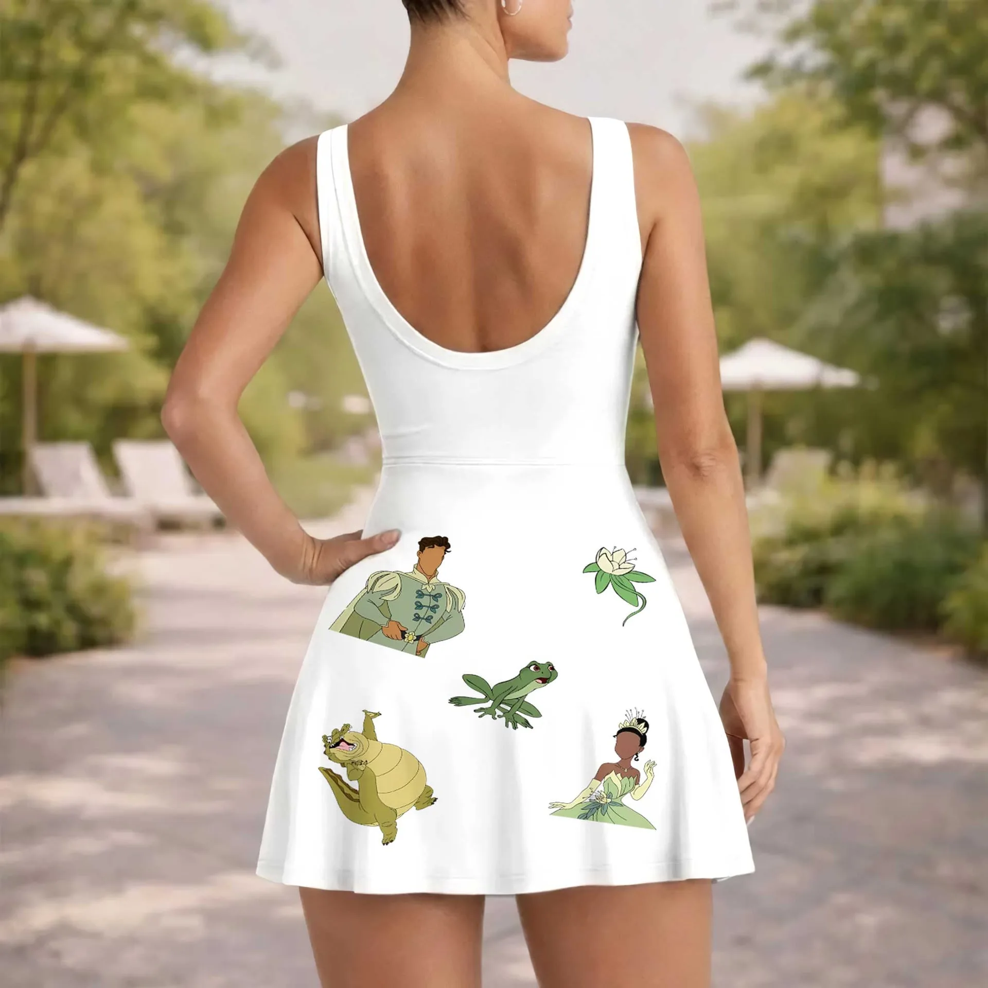 Tiana Princess Tennis Dress, Frog Friend Skirt, Easy Peezy Fit - Image 4