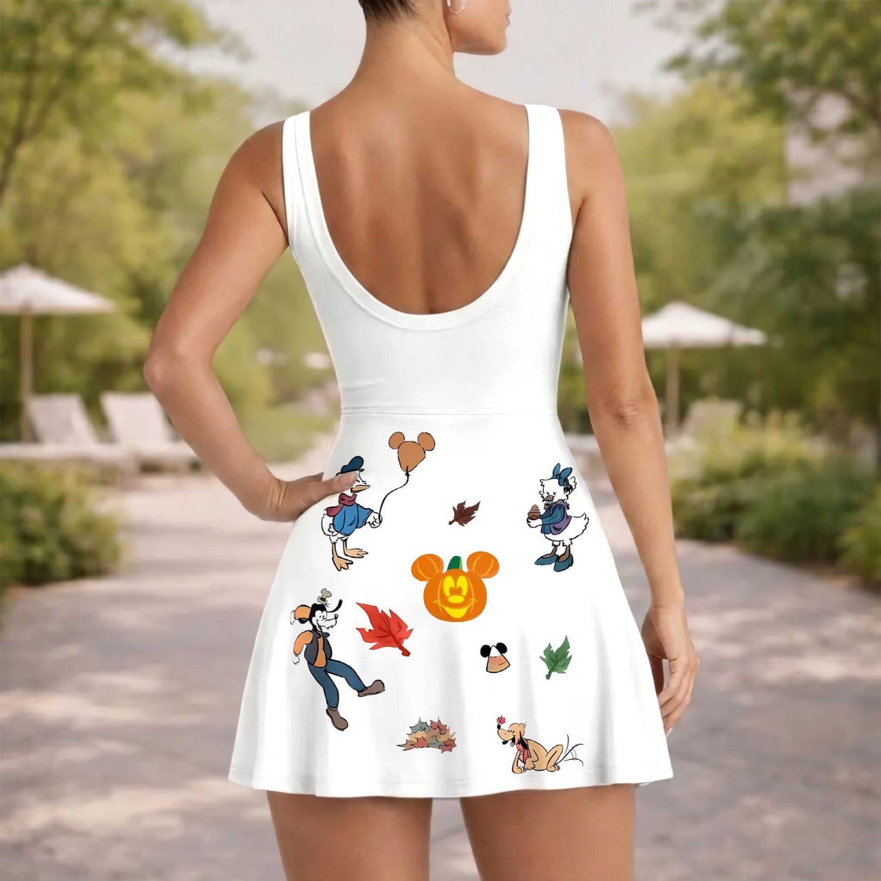 Mickey Fall Dress, Pumpkin Tennis Skirt, Disney Autumn Outfit, Mickey Mouse Halloween - Image 3