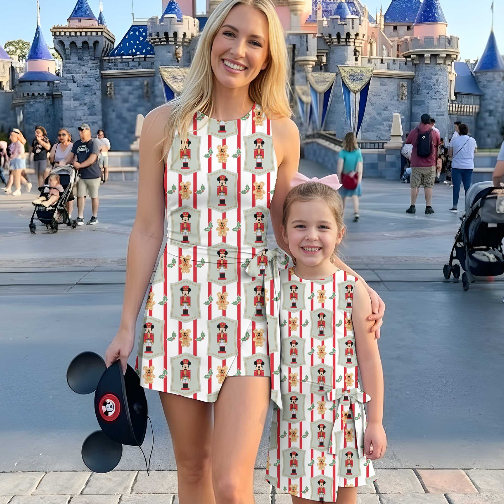 Christmas Mickey Nutcracker Inspired Tennis Dress, Mother Daughter Matching Outfit, Holiday Character Print Dress