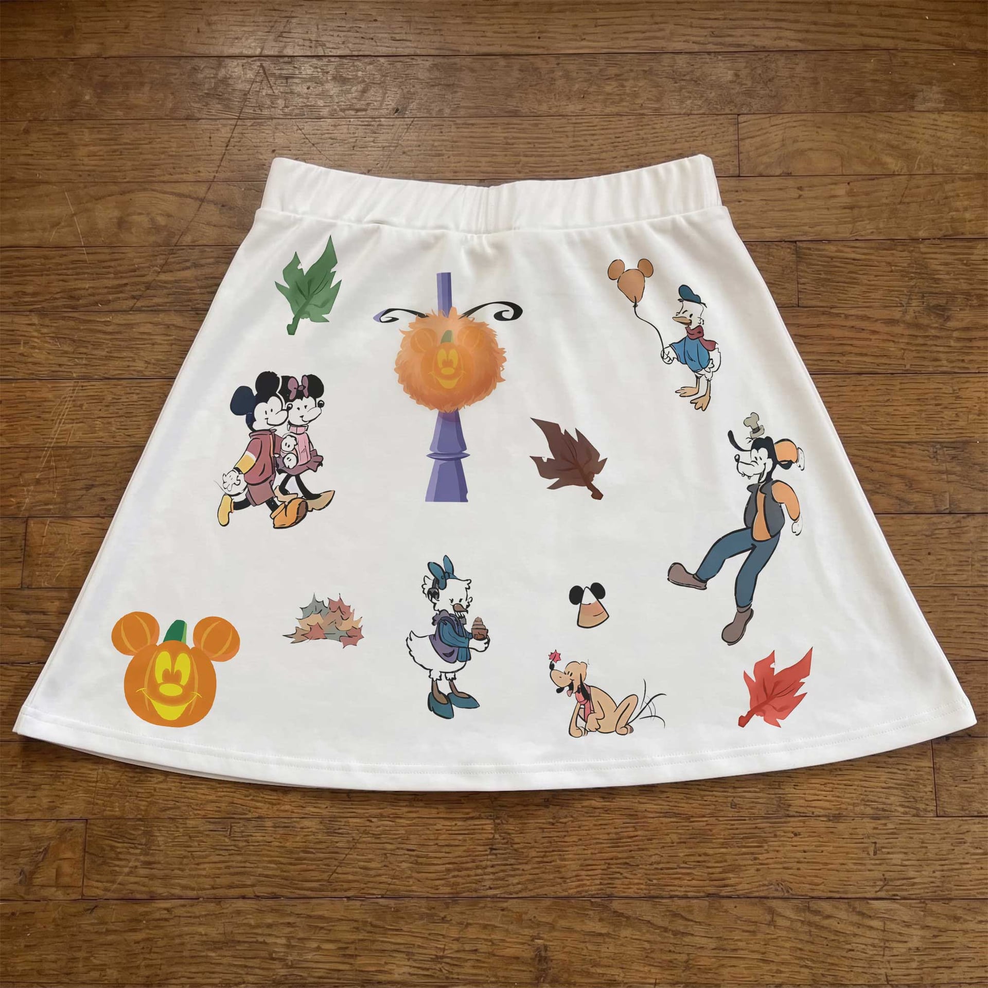 Mickey & Friends Halloween Skater Skirt, Pumpkin Mickey Halloween Skort, Disney Park Vacation Halloween Day