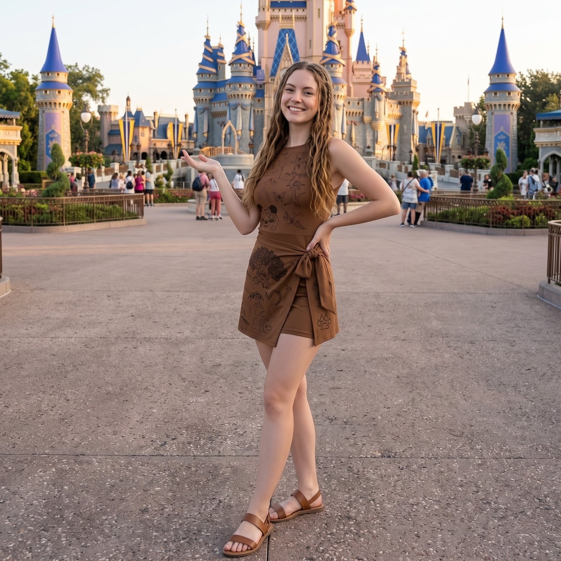 Animal Kingdom Safari Inspired Sketch Tennis Dress, Mickey and Friends Character Sketch, Summer Vacation Dress - Image 3