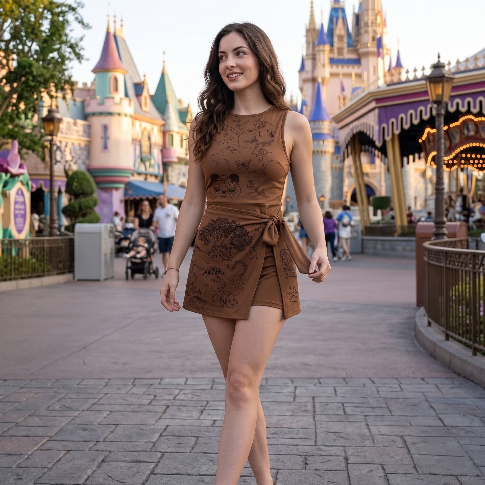 Animal Kingdom Safari Inspired Sketch Tennis Dress, Mickey and Friends Character Sketch, Summer Vacation Dress - Image 5