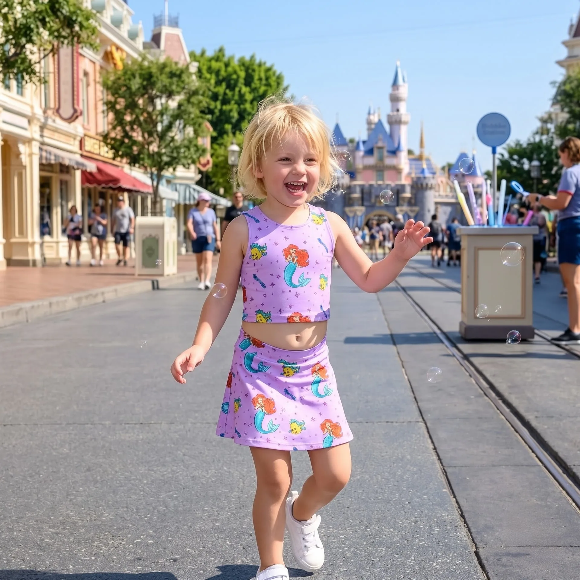 Little Mermaid Ariel & Flounder Inspired Summer Dress Set, Seashell Star & Under the Sea Character Print Outfit, Cute Disney Vacation Dress for Women Girls - Image 4