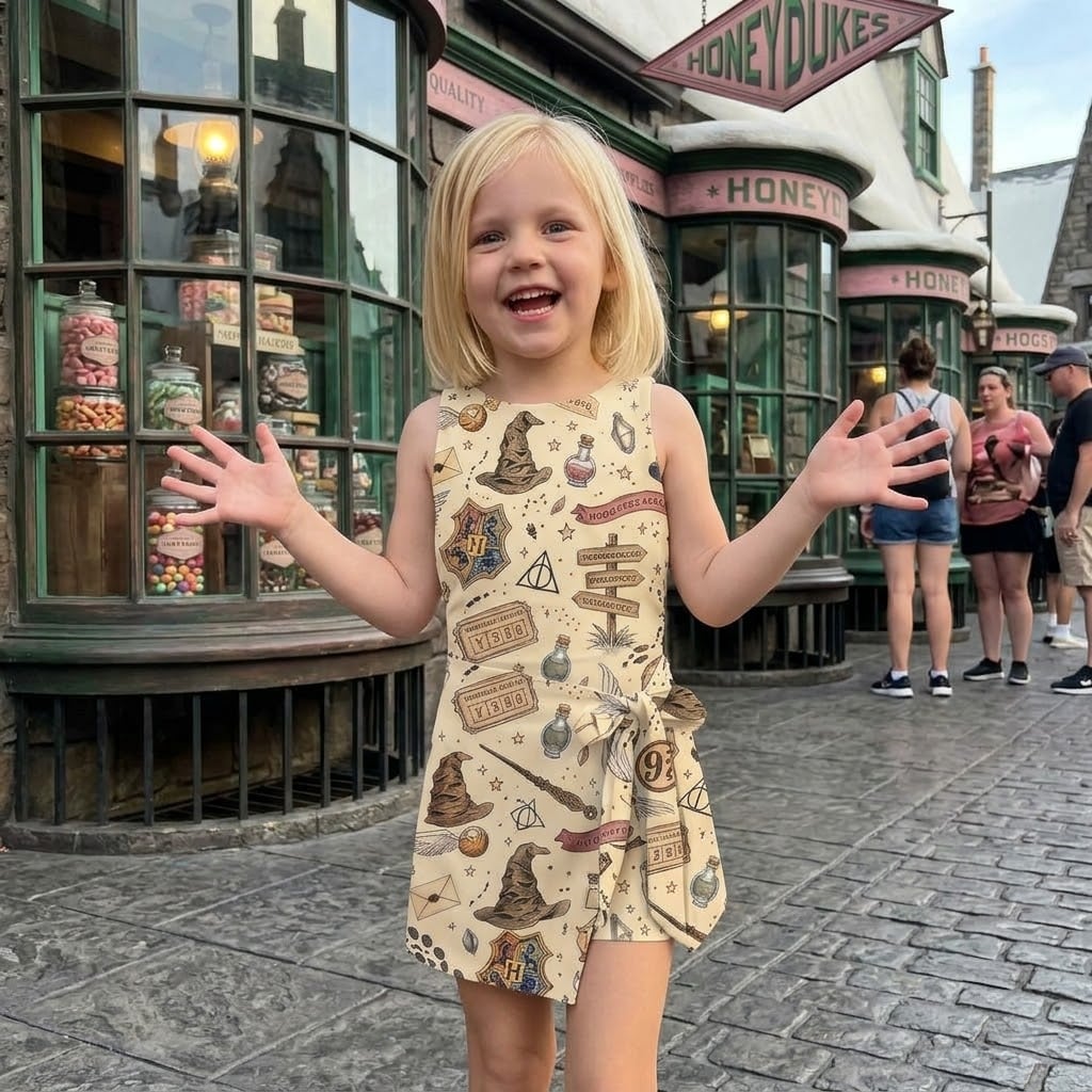 Harry Potter Magic Tennis Dress Skirt, Wizard Hat Wand Star Pattern Magical Inspired Dress - Image 6