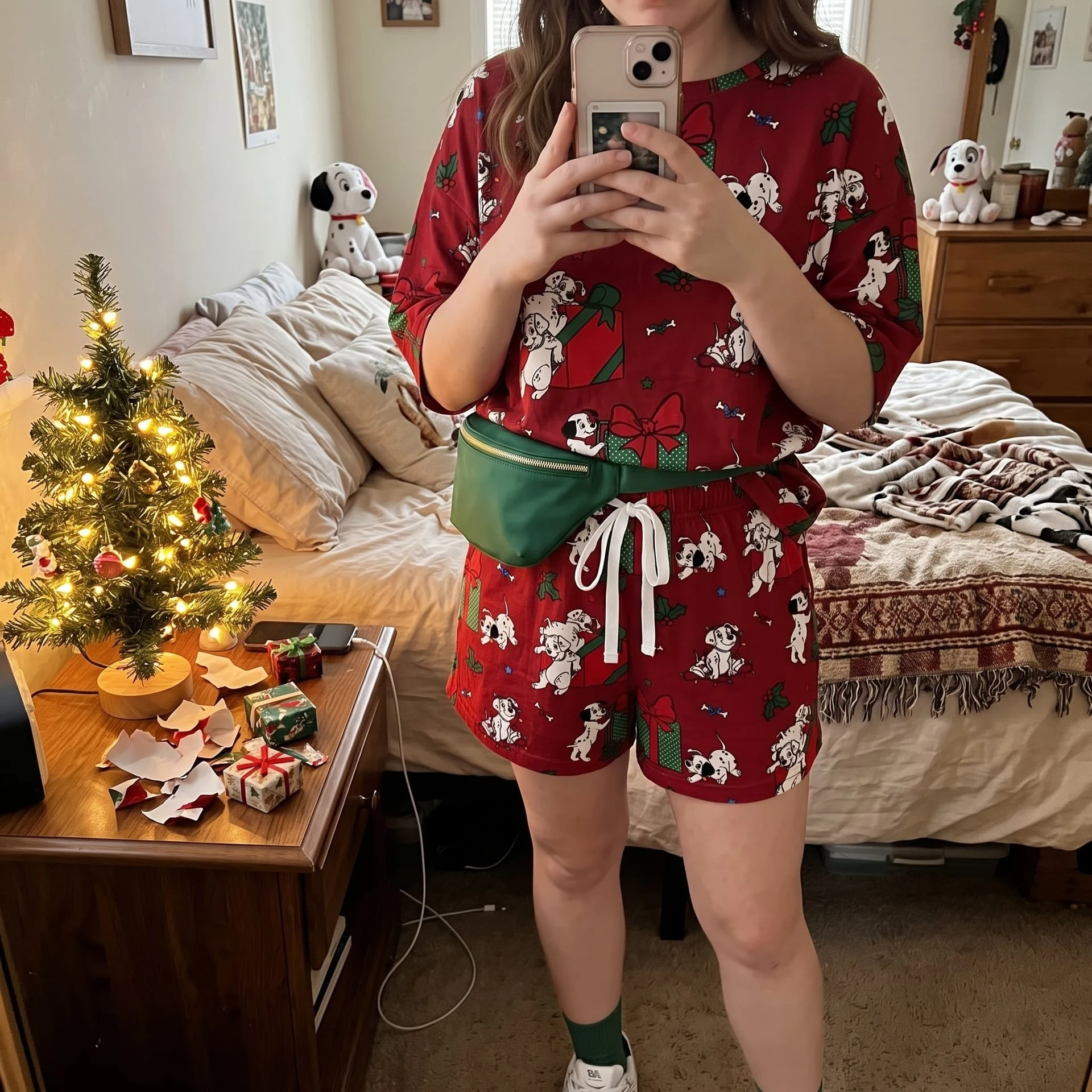 101 Dalmatians Christmas Inspired Loungewear Set, Red Holiday Character Pajama Outfit, Cozy Heavyweight Set for Disney - Image 2