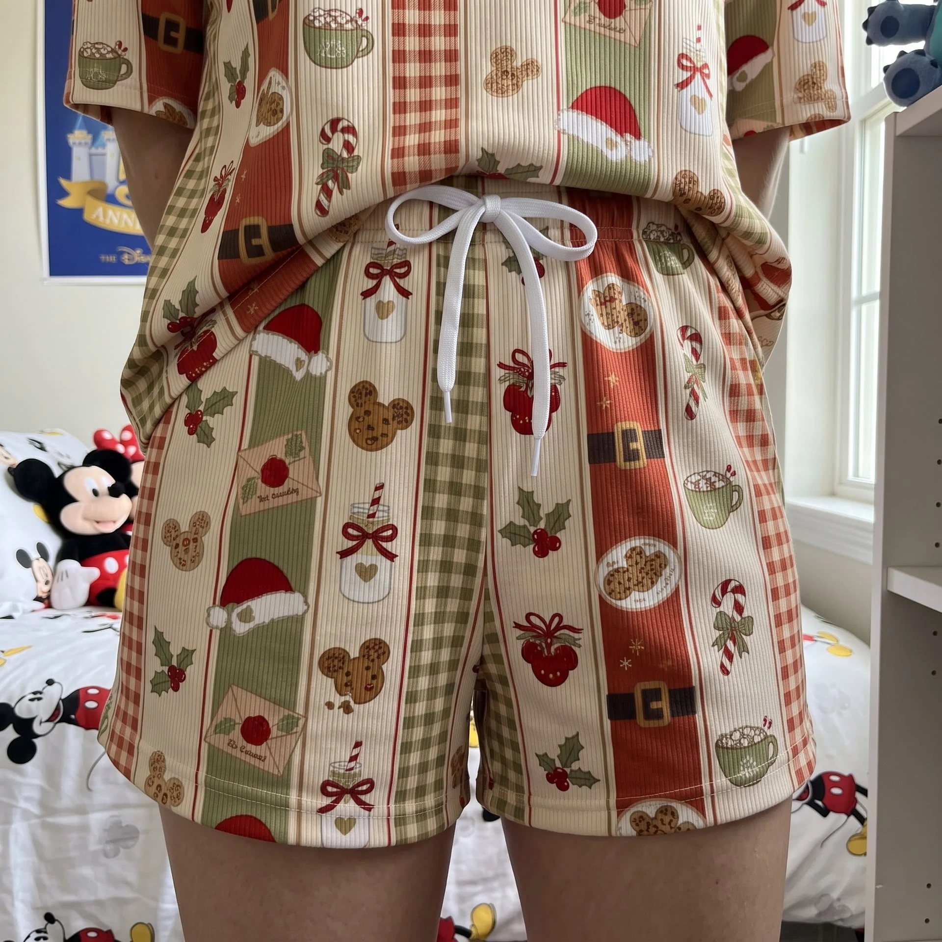 Mickey Christmas Waffle Loungewear Set, Holiday Cookies & Cocoa Pajama Outfit, Cozy Heavyweight Set - Image 3