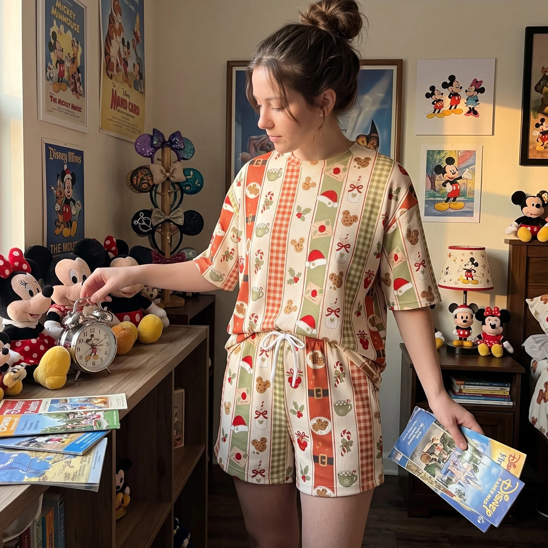 Mickey Christmas Waffle Loungewear Set, Holiday Cookies & Cocoa Pajama Outfit, Cozy Heavyweight Set - Image 5