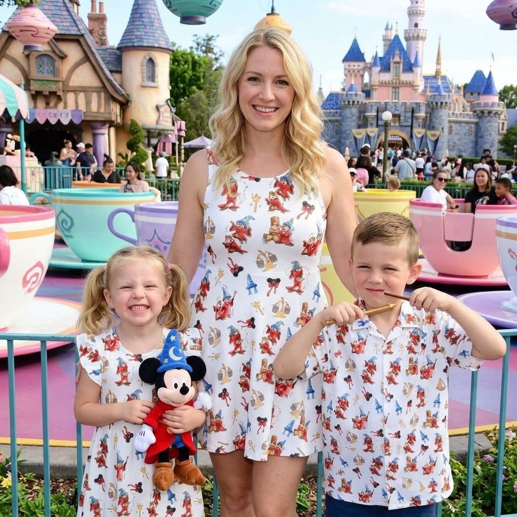 Mickey & Friends Family Matching Outfit, Fantasy Castle Print, Disney Theme Park Vacation Clothing - Image 4