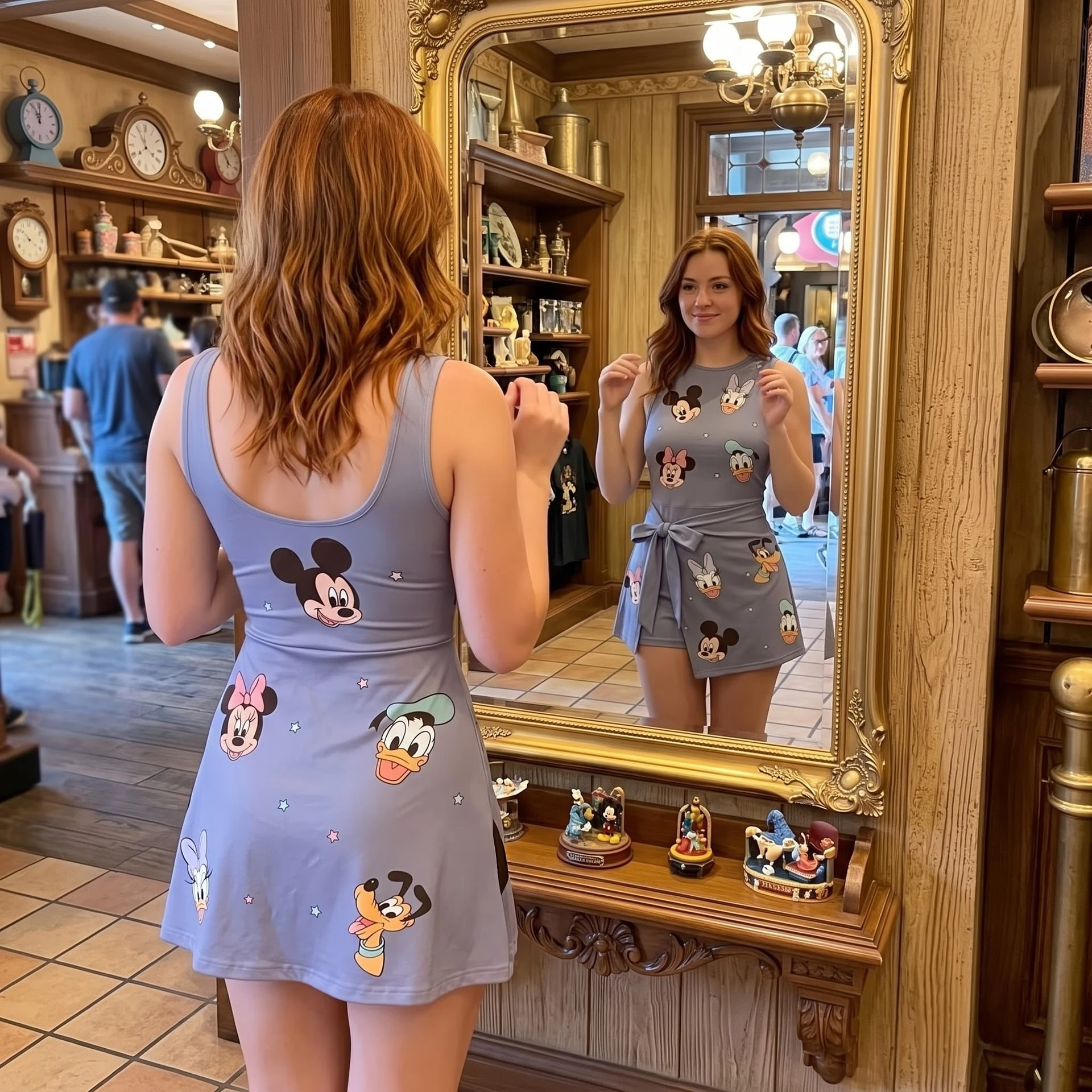 Mickey & Friends Purple Tennis Dress, Mickey Minnie Donald Daisy Character Print Wrap Skort Dress, Disney Park Vacation Outfit, Women’s Theme Park Tennis Dress - Image 4