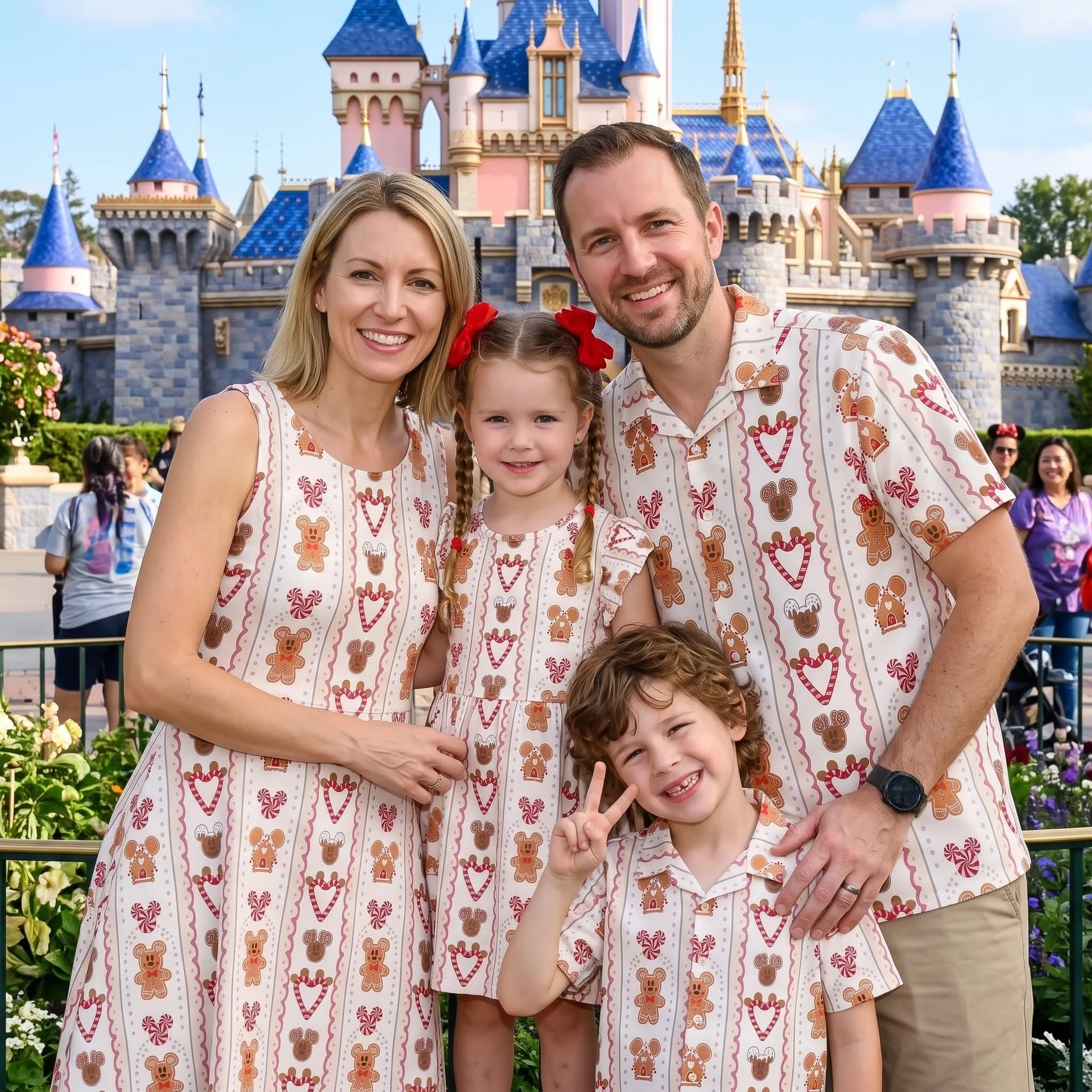 Disney Gingerbread Christmas Family Matching Outfit, Holiday Gingerbread Mickey Inspired Dress & Shirt Set, Family Theme Park Outfit - Image 5