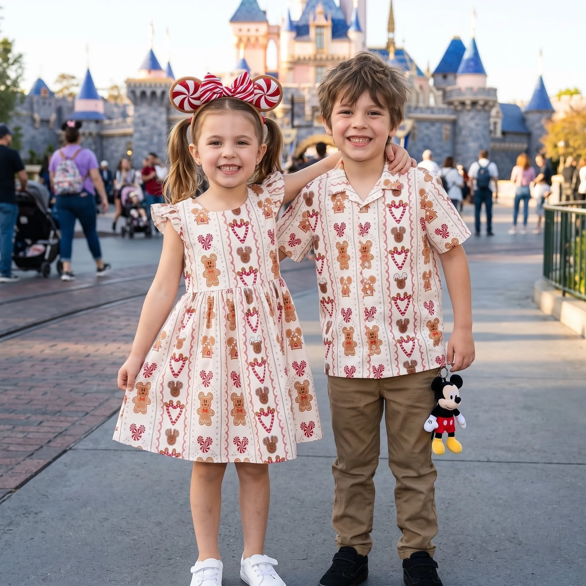 Disney Gingerbread Christmas Family Matching Outfit, Holiday Gingerbread Mickey Inspired Dress & Shirt Set, Family Theme Park Outfit - Image 4