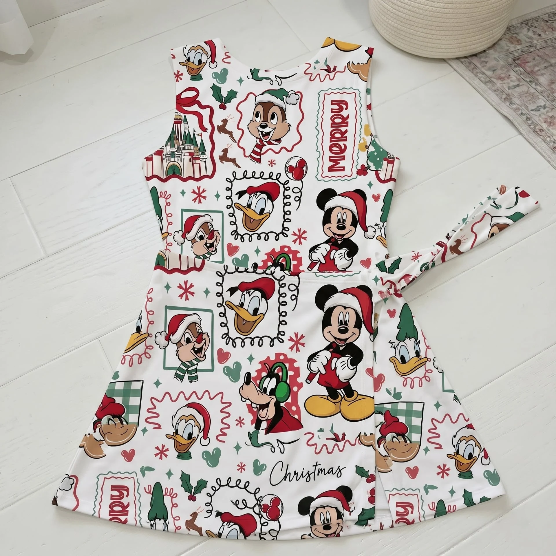 Mickey & Friends Christmas Tennis Dress, Mom and Daughter Matching Holiday Character Print Tennis Dress Outfit, Disney Christmas Park Outfit - Image 2