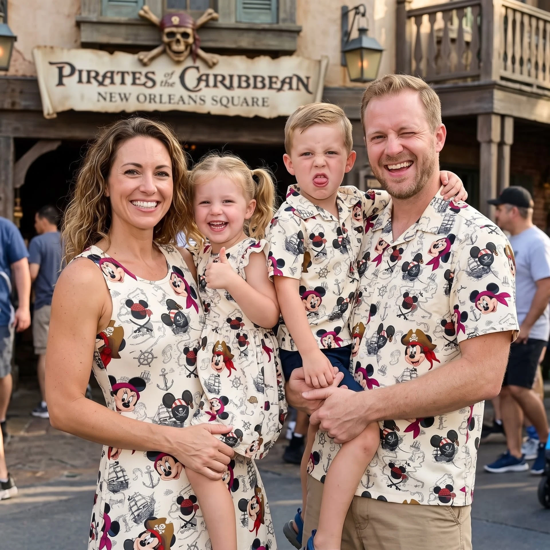 Disney Pirate Family Matching Outfit, Mickey & Minnie Pirate Dress and Hawaiian Shirt Set, Family Theme Park Vacation Outfit - Image 3