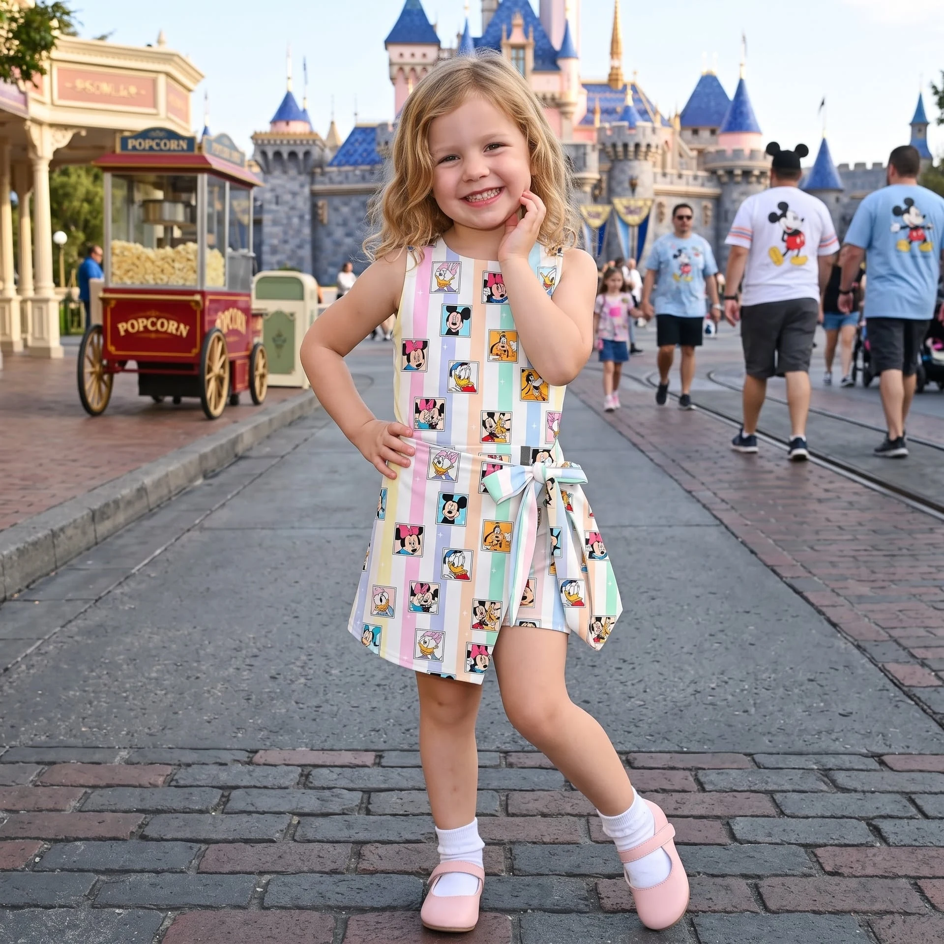 Disney Characters Mommy and Me Tennis Dress, Pastel Matching Outfit, Theme Park Vacation Dress Set - Image 4