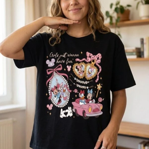 Disney Girls Just Wanna Have Fun Shirt, Minnie Daisy Bows Tee, Disney Girl Trip - Image 3