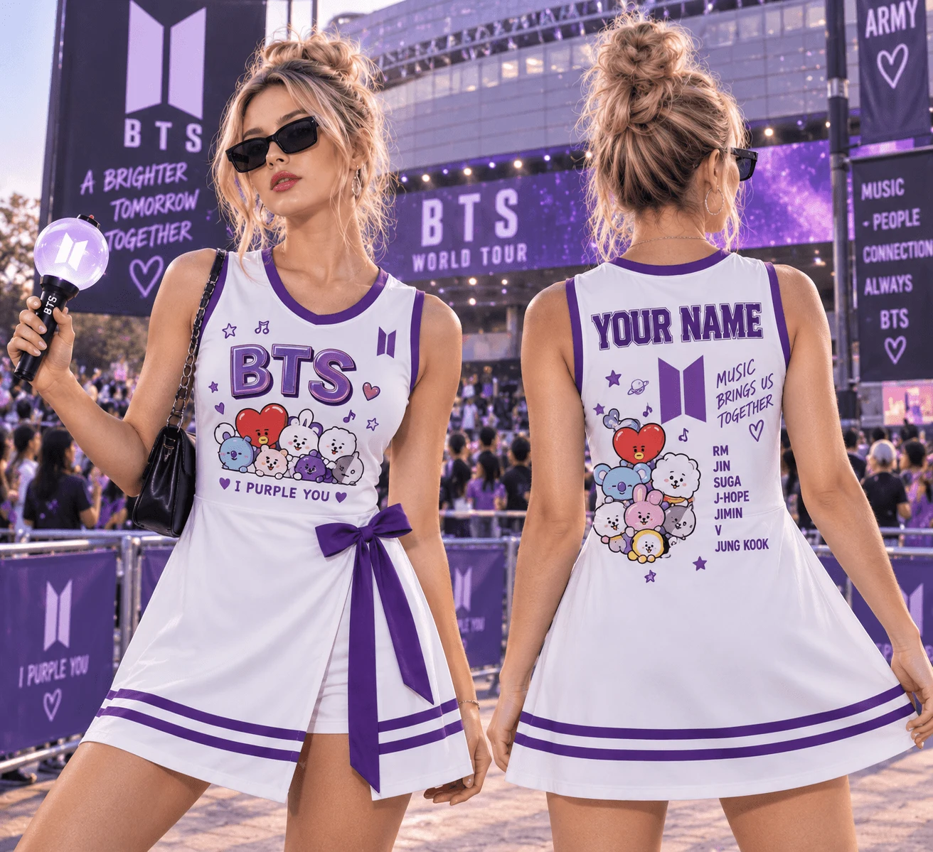 BTS Skort Dress, K-Pop Concert Outfit for Women, ARMY Fan Dress