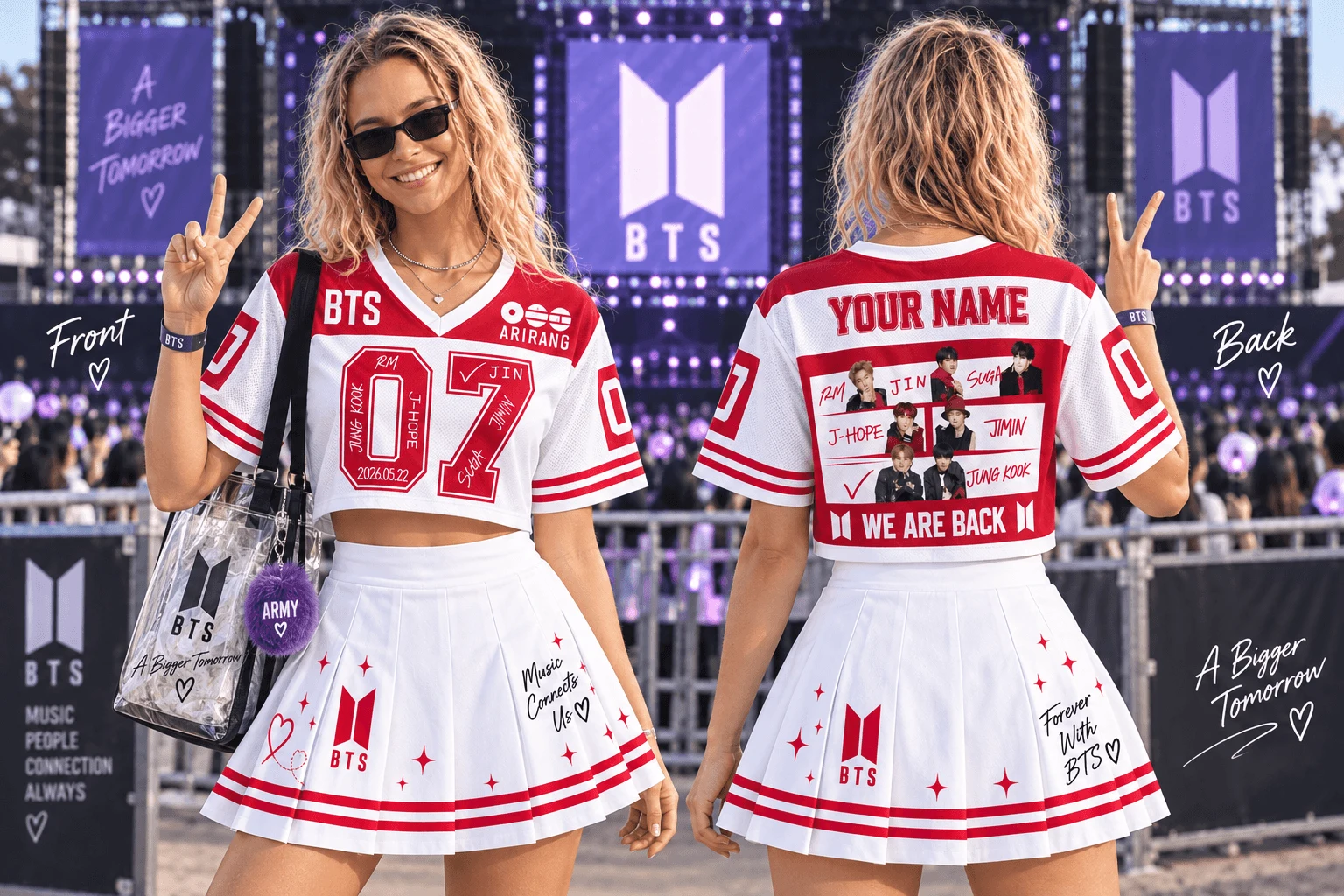 BTS Skort Dress, K-Pop Concert Outfit for Women, ARMY Fan Set - Image 4