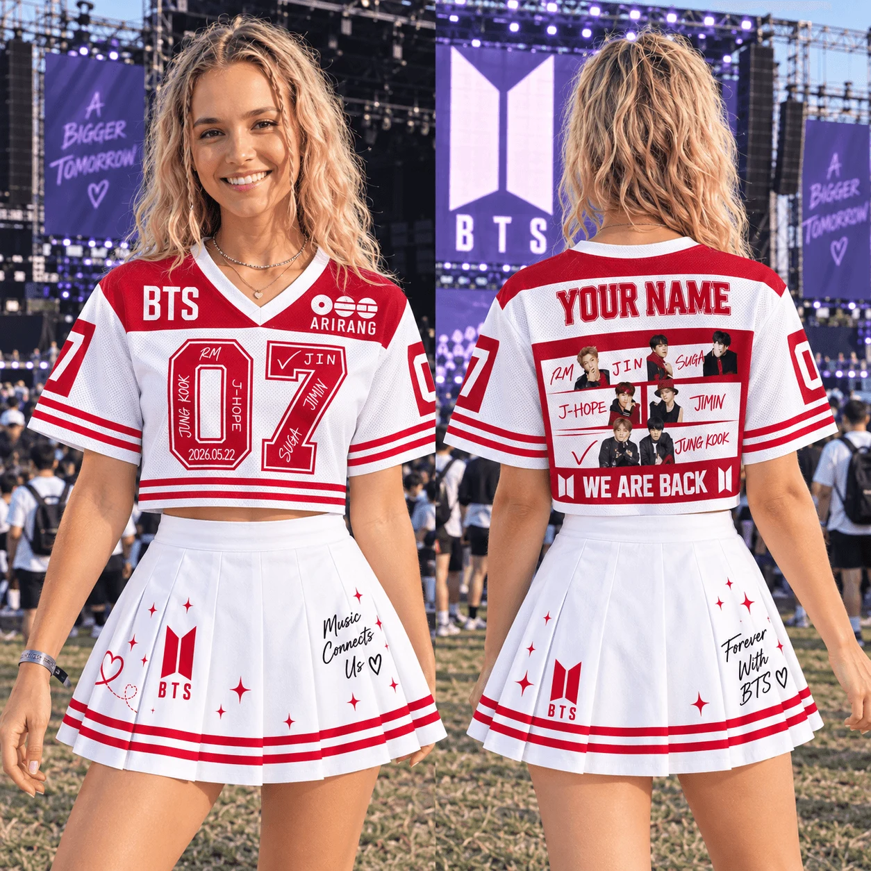 BTS Skort Dress, K-Pop Concert Outfit for Women, ARMY Fan Set - Image 3