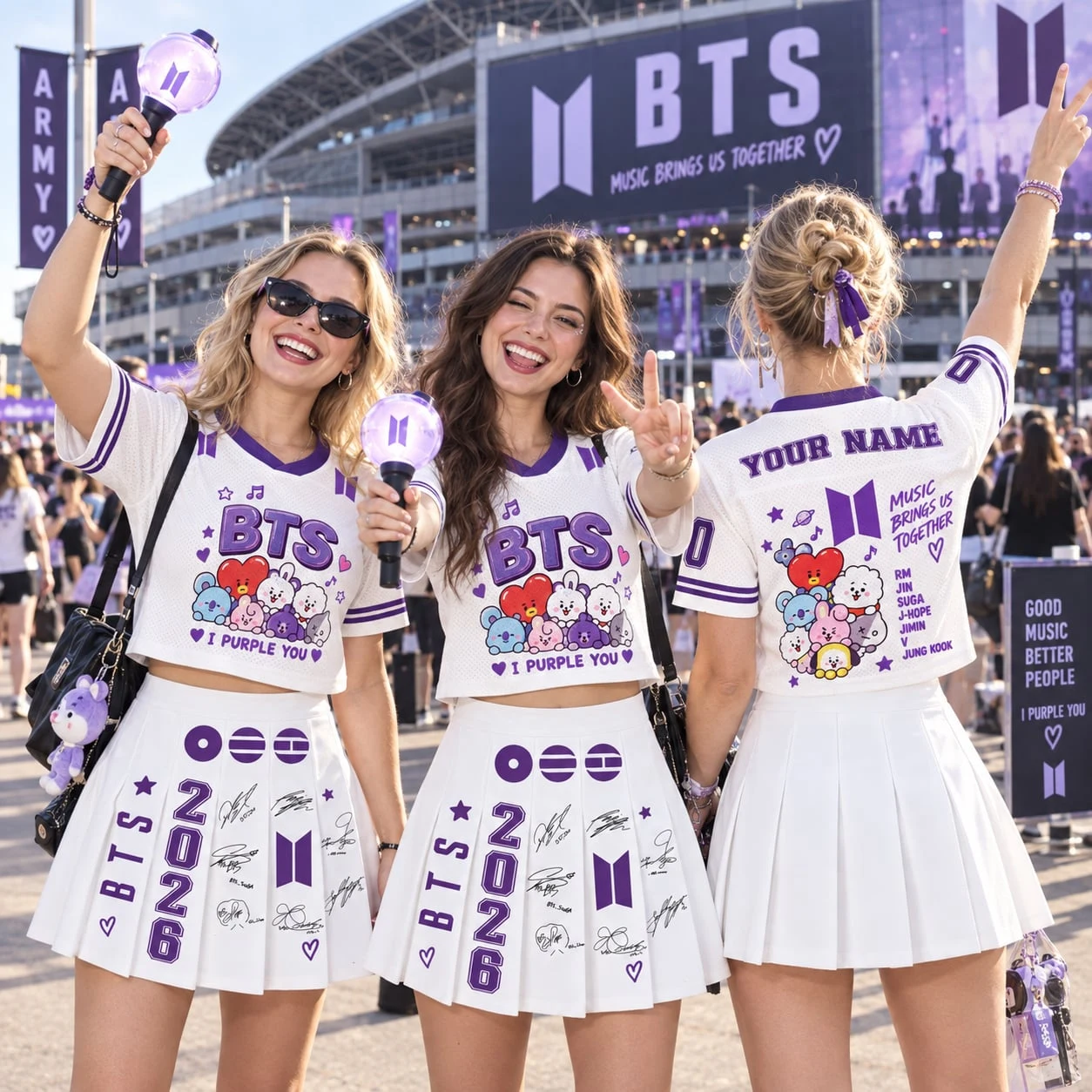 BTS Skort Dress, K-Pop Concert Outfit for Women, ARMY Fan Set - Image 3