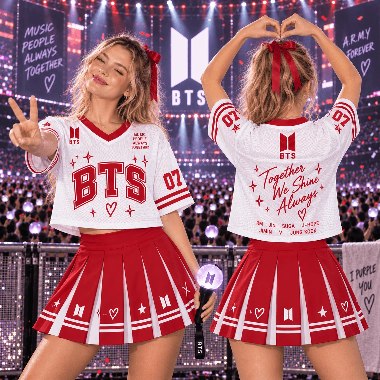 BTS Skort Dress, K-Pop Concert Outfit for Women, ARMY Fan Set - Image 4