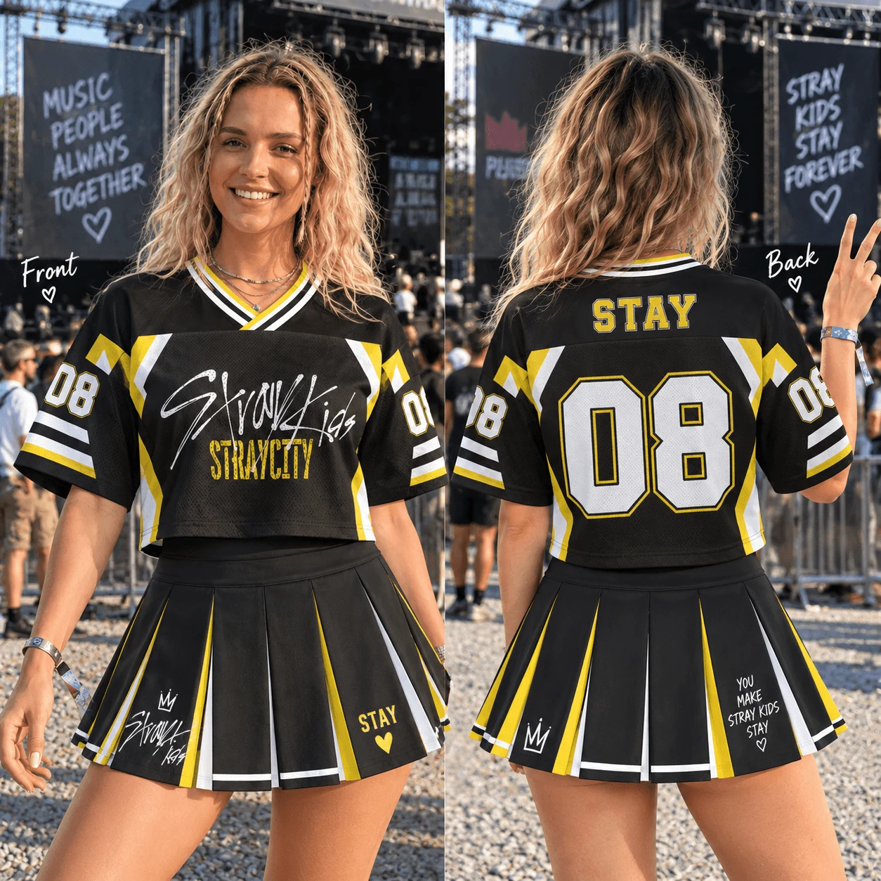 Stray Kids Skort Dress, K-Pop Concert Outfit for Women, Stray Kids Fan Dress - Image 2