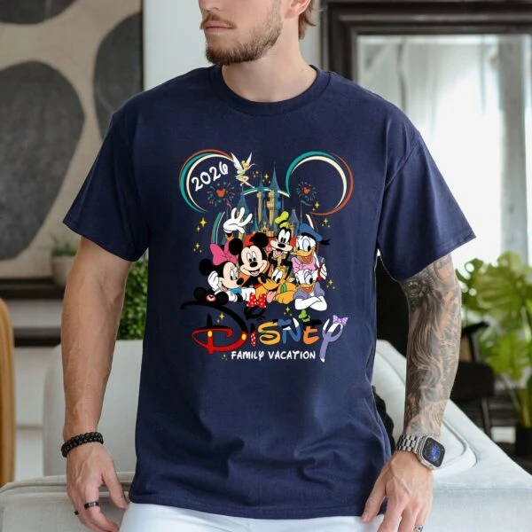 Disney Family Vacation 2026 Shirt, Mickey Minnie Donald Daisy & Goofy Castle Graphic Vacation Tee - Image 3
