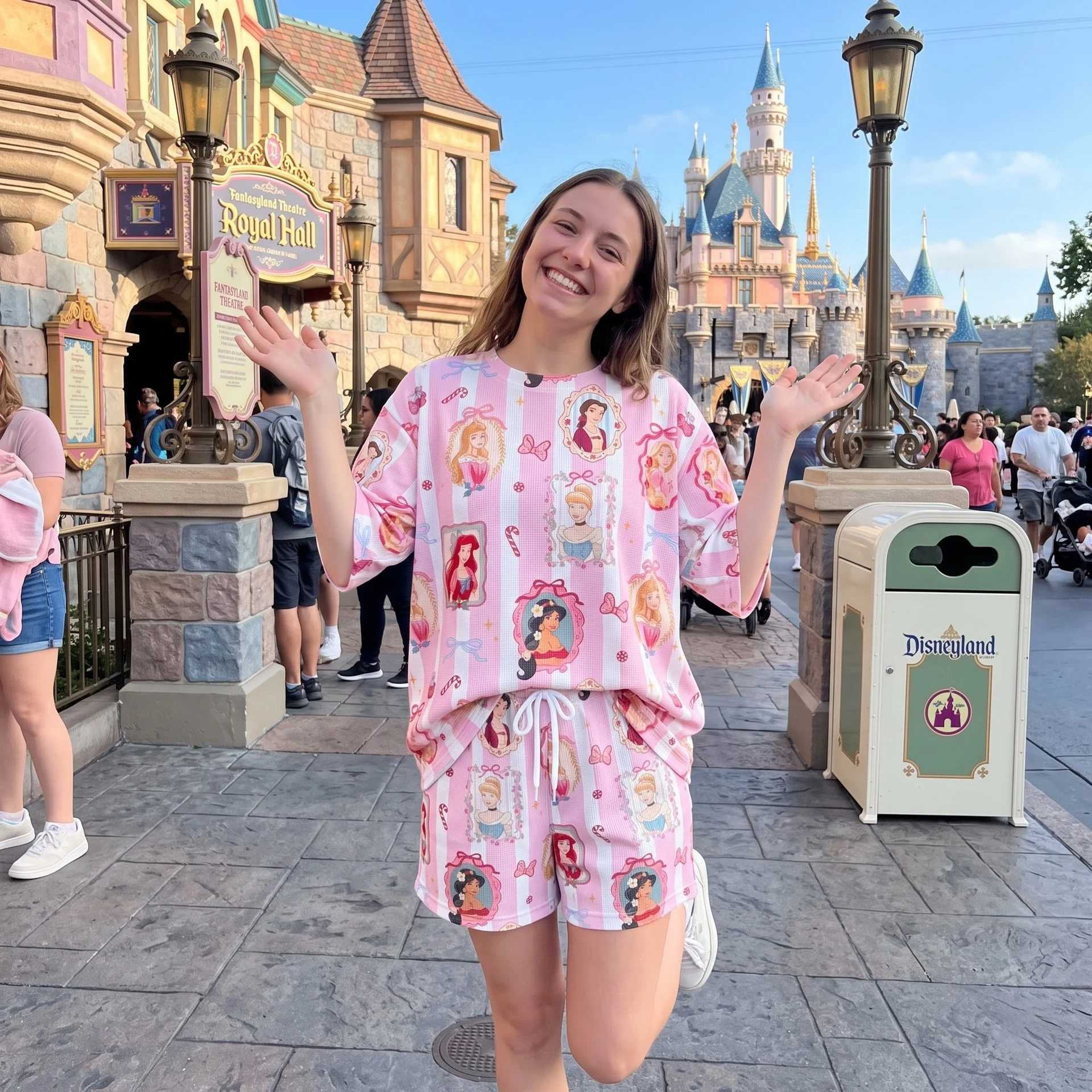 Disney Princess Christmas Loungewear Set, Disney Princess Castle Waffle Knit Set - Image 3