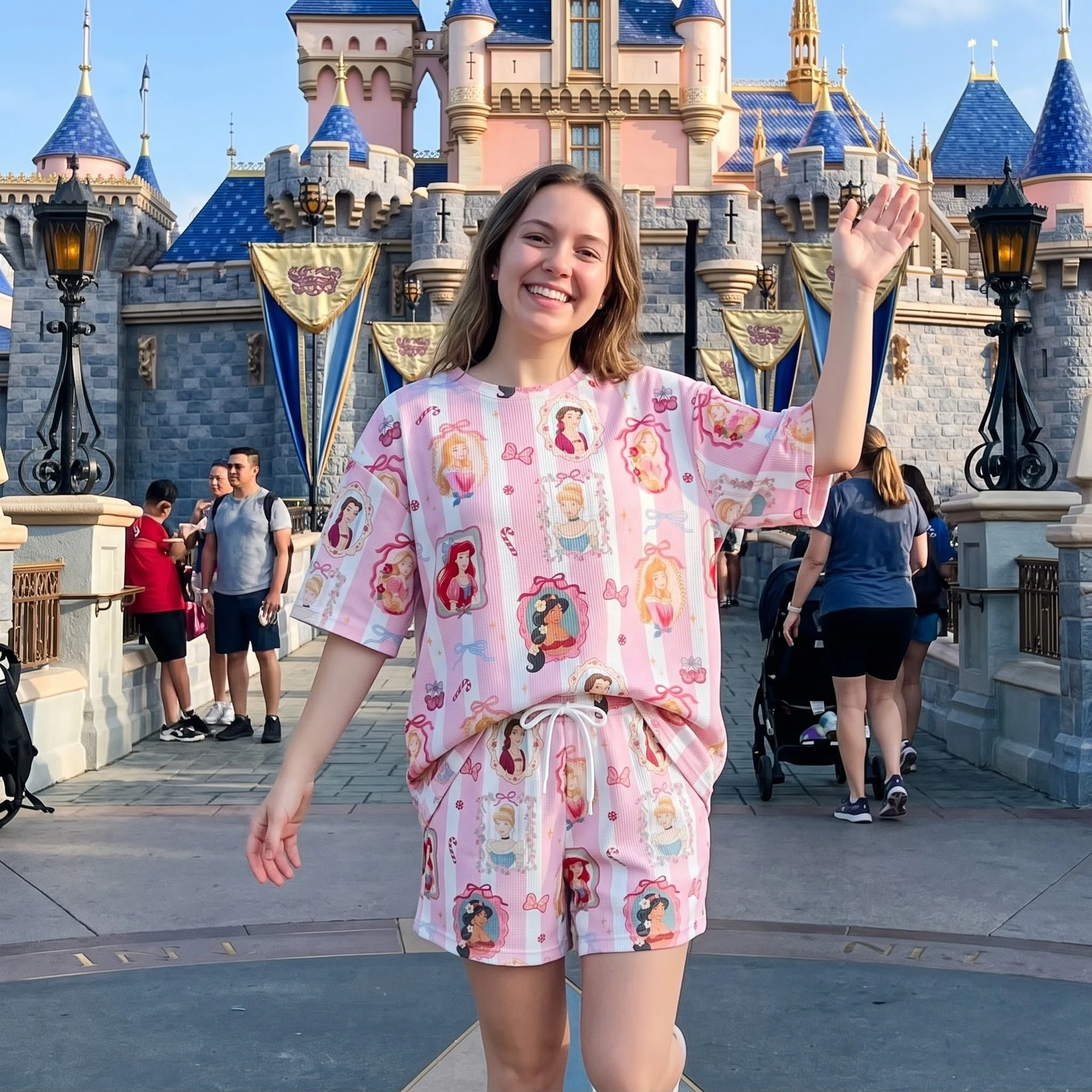 Disney Princess Christmas Loungewear Set, Disney Princess Castle Waffle Knit Set - Image 4