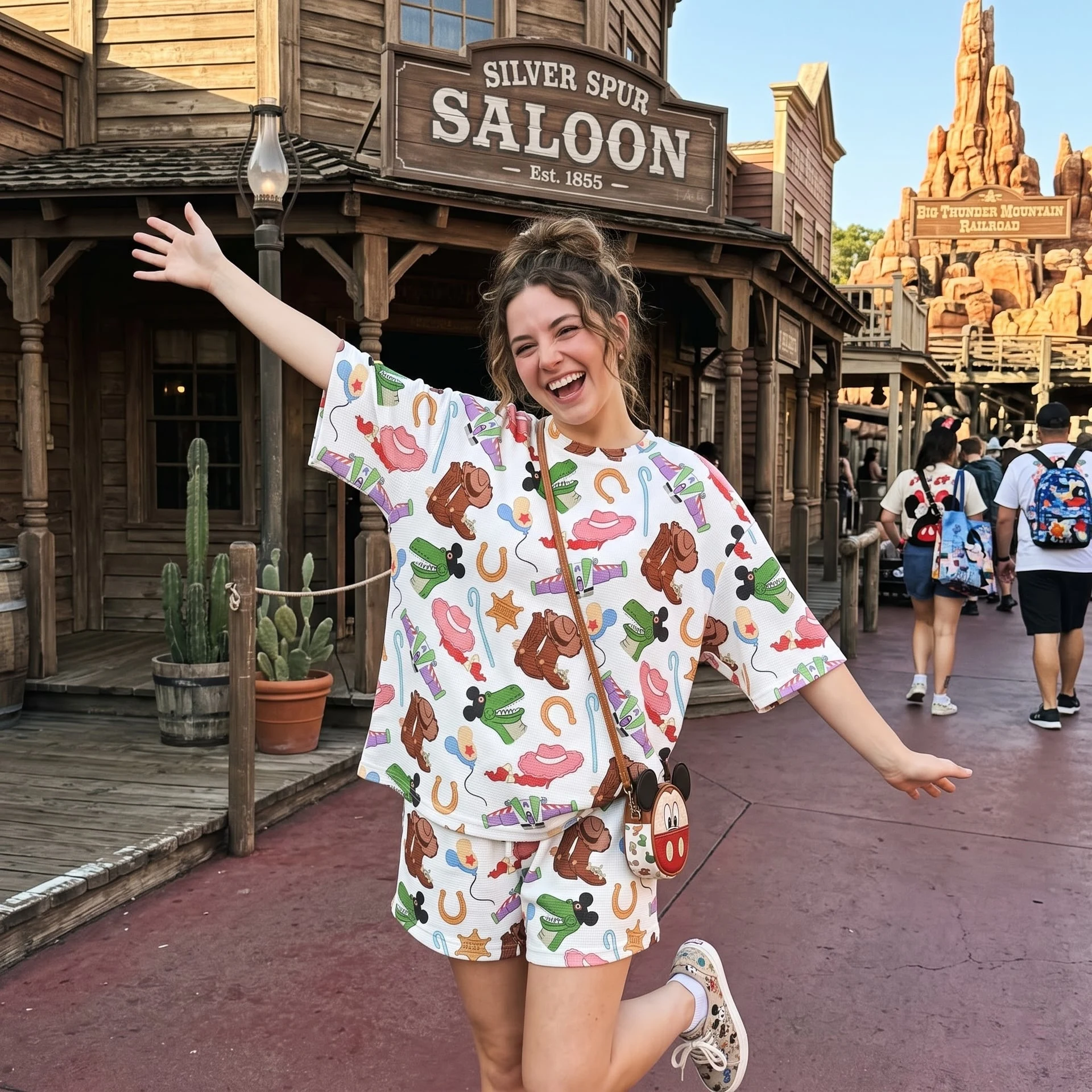 Toy Story Waffle Loungewear Set, Buzz Woody Jessie Bo Peep Shirt and Shorts, Theme Park Vacation Outfit