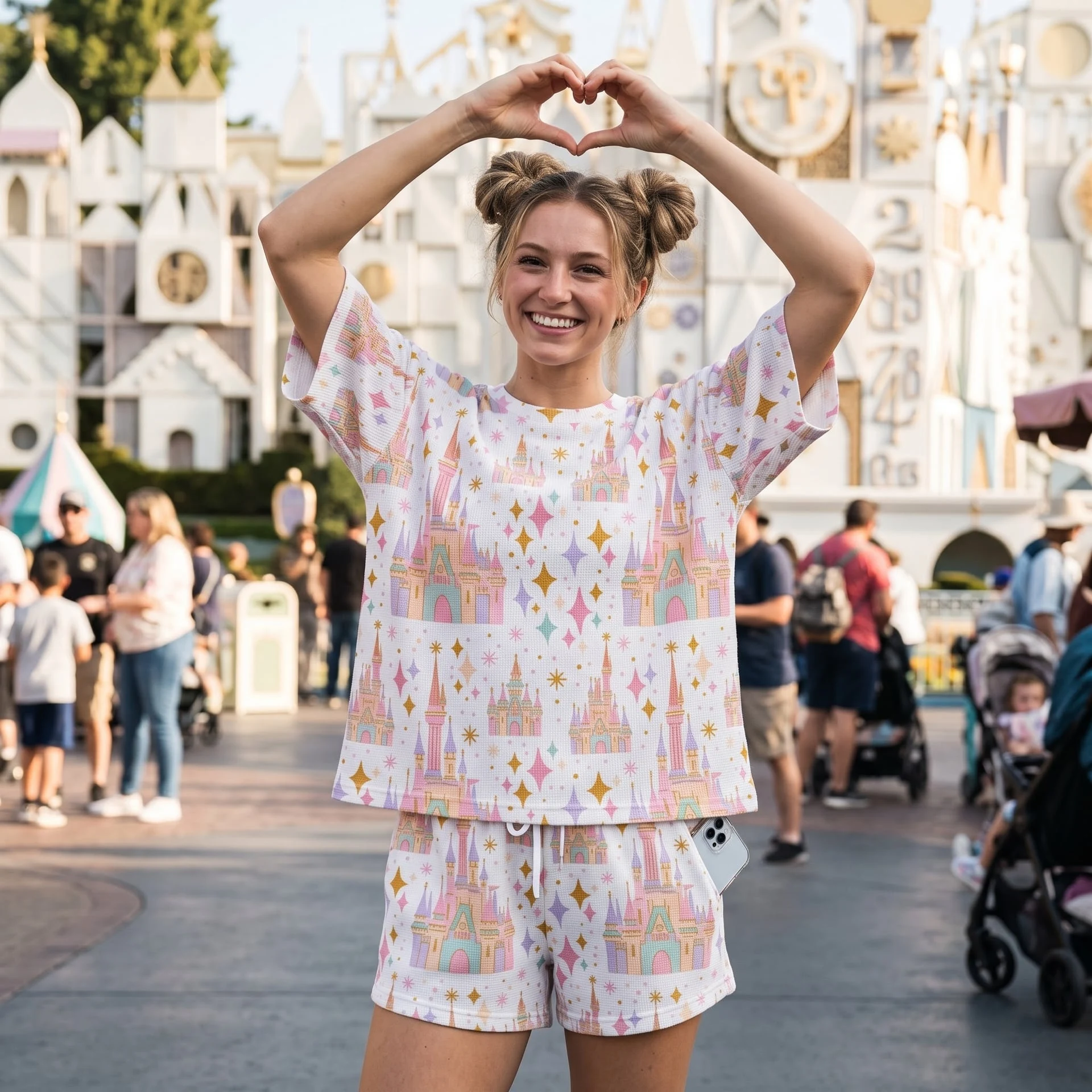 Magical Castle: Fantasyland Cotton Waffle Sets, Magical Park Day Apparel - Image 3