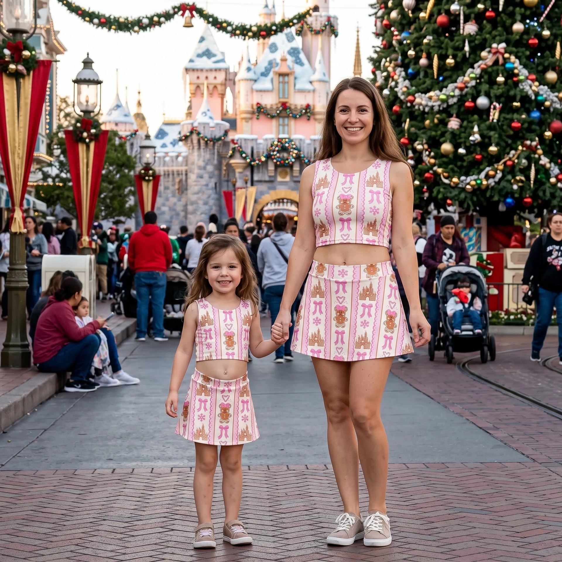 Disney Gingerbread Christmas Tennis Dress Set, Holiday Crop Top & Skirt Outfit, Cute Christmas Matching Set - Image 3