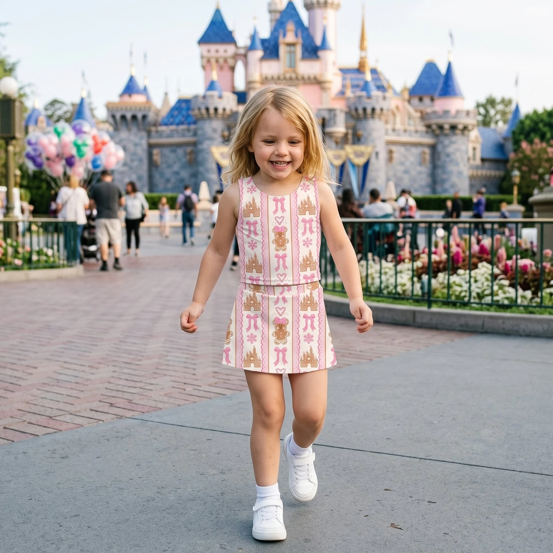 Disney Gingerbread Christmas Tennis Dress Set, Holiday Crop Top & Skirt Outfit, Cute Christmas Matching Set - Image 6
