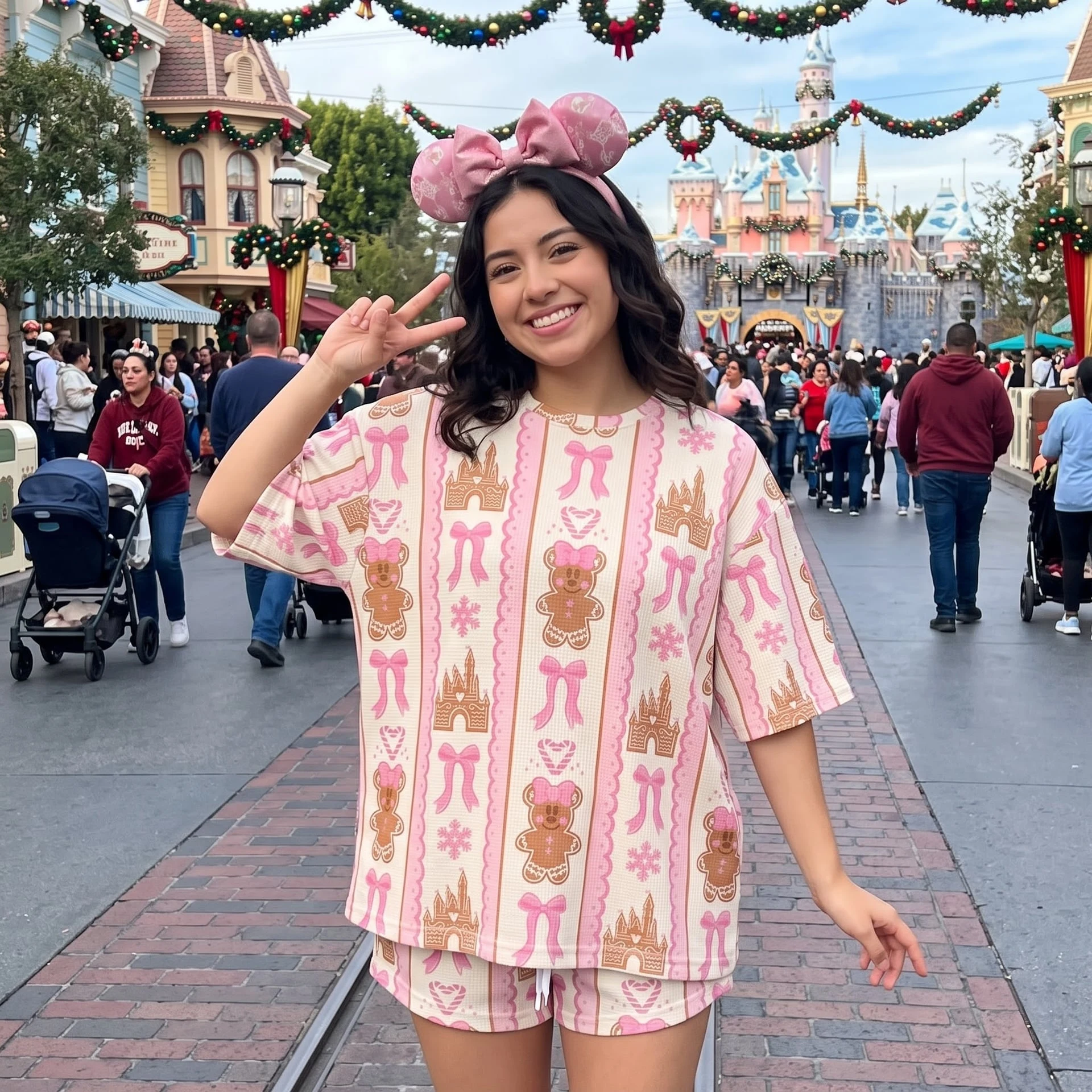 Disney Gingerbread Christmas Waffle Sets, Mickey And Friends Magical Park Day Apparel - Image 3