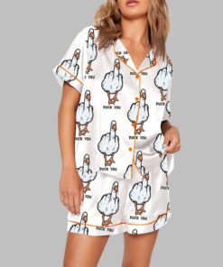 Duck You Third Finger Print Pajama Set