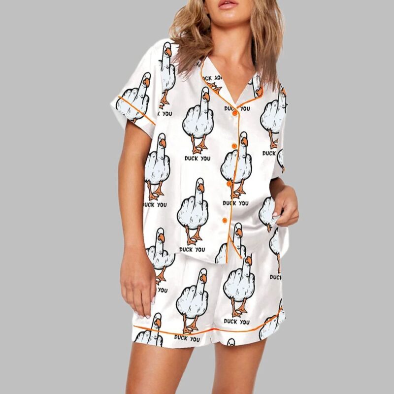 Duck You Third Finger Print Pajama Set