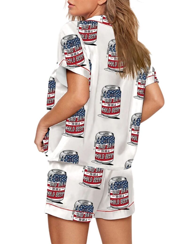 4th Of July It's A Bad Day To Be A Cold Beer Pajama Set - Image 2