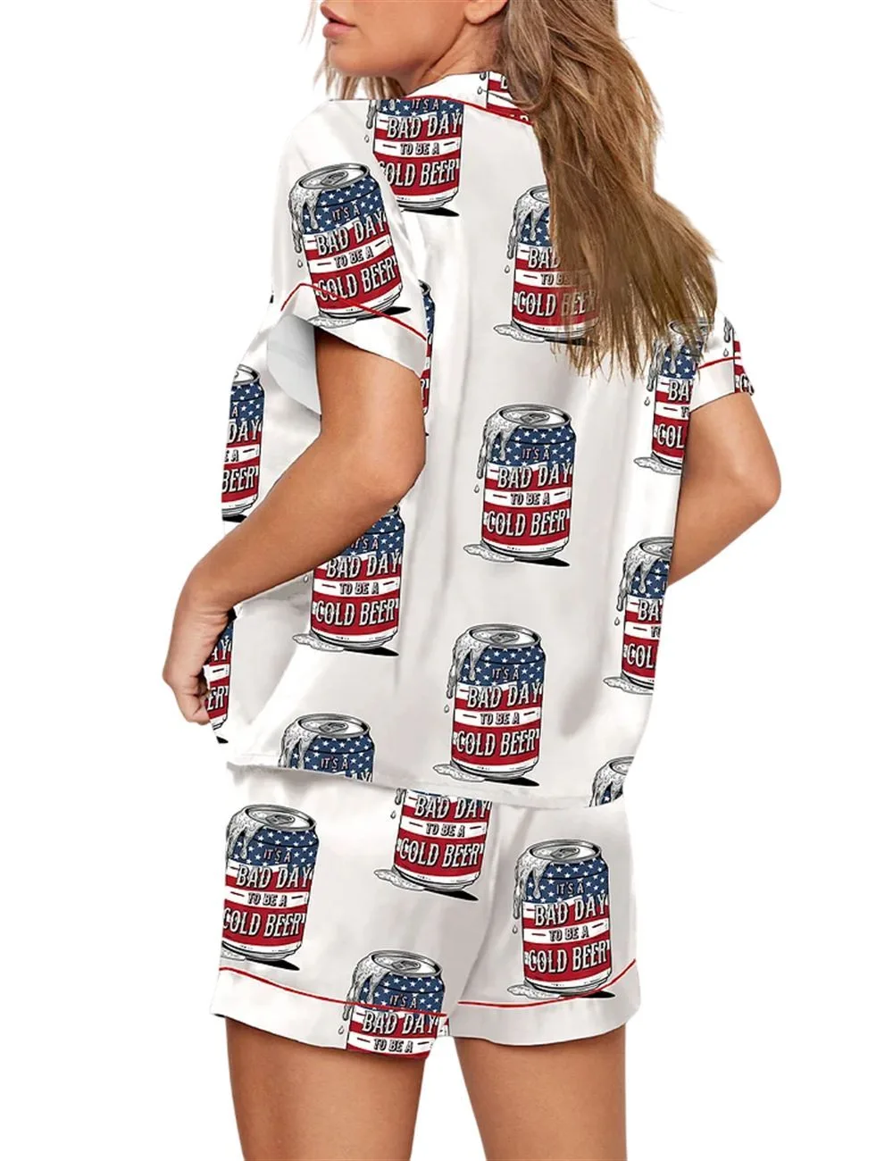 4th Of July It's A Bad Day To Be A Cold Beer Pajama Set - Image 2
