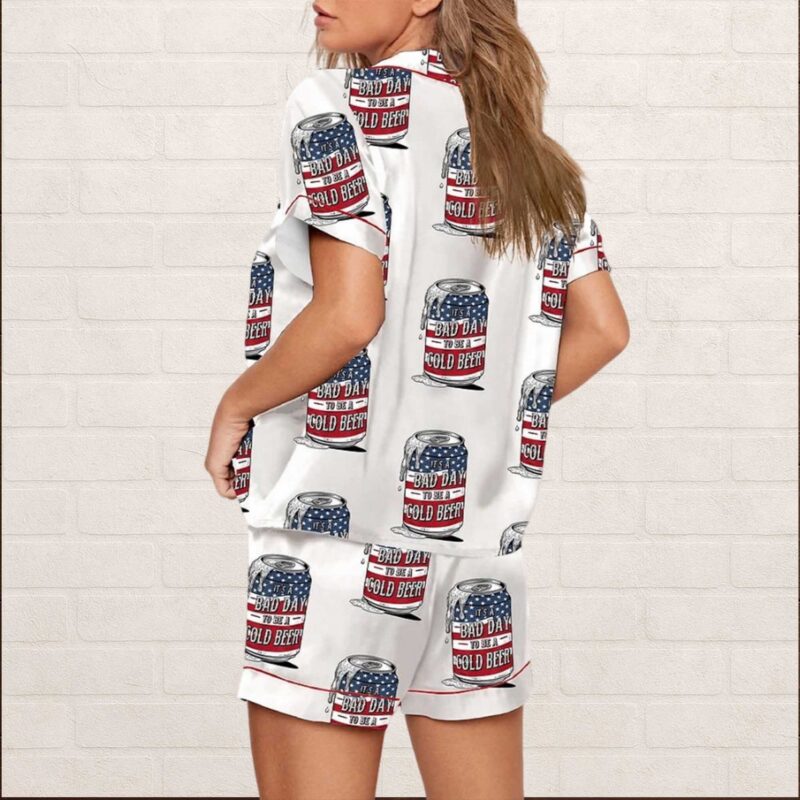 4th Of July It's A Bad Day To Be A Cold Beer Pajama Set - Image 3