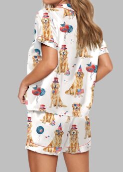 4th Of July Patriotic Golden Retriever Pajama Set