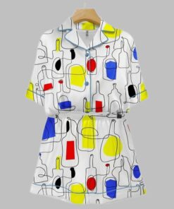 Abstract Wine Art Print Pajama Set